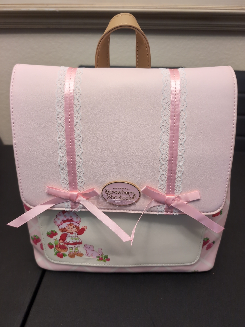 Strawberry Shortcake Pink Lace Strawberries And Bows Mini Backpack